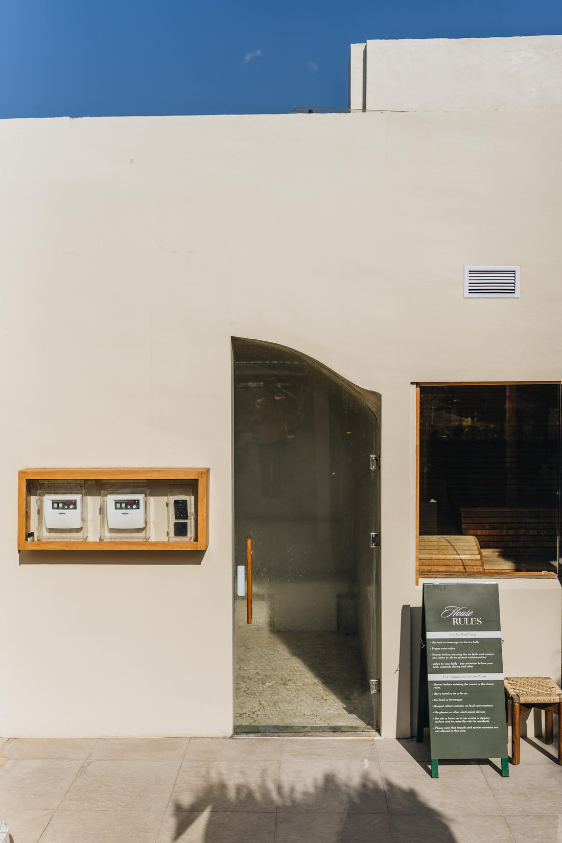 Bali Social Club’s premium steam room and sauna facilities, offering modern recovery experiences in a wellness center setting in Canggu.